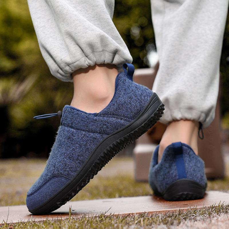 Couple's Winter Cotton Shoes Plush Warm Indoor Walking Shoes Elastic Flats Winter Warm Casual Shoes Anti-slip Soft Sole