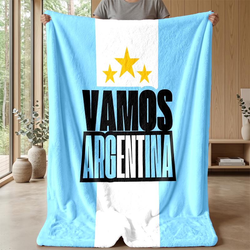 Argentina national football team Theme blanket Soft Flannel Blanket Plush Throw Blanket Cozy Sofa Bed Blanket for Home Decor