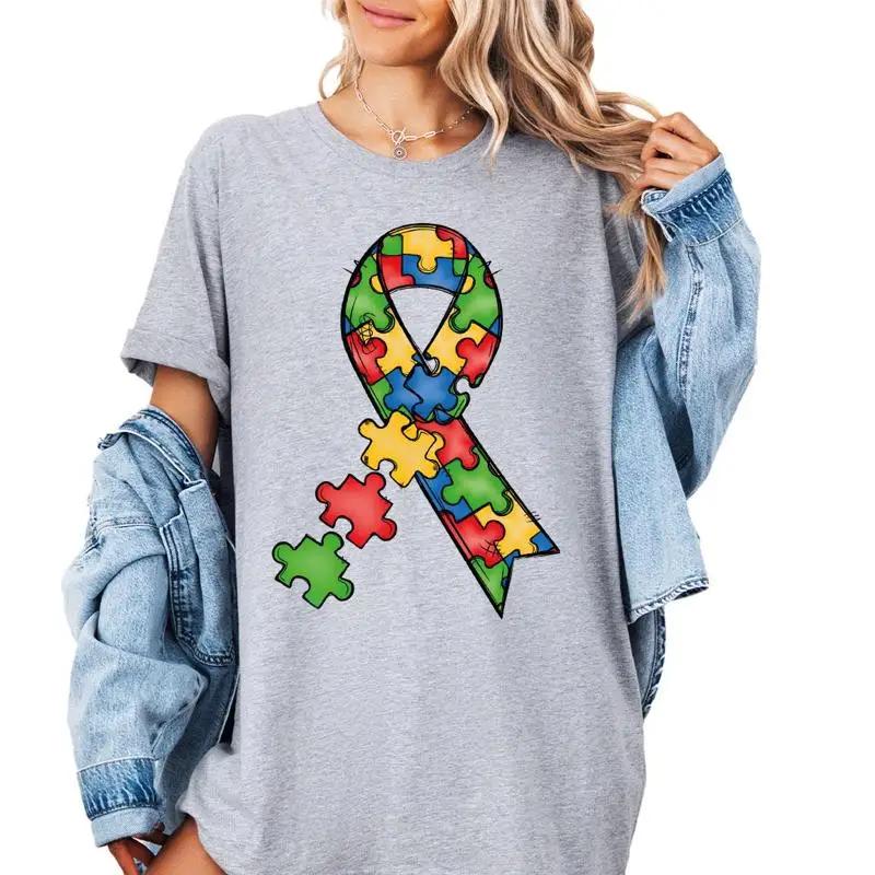 Colorful Autism Puzzle T Shirt Mom Awareness Proud