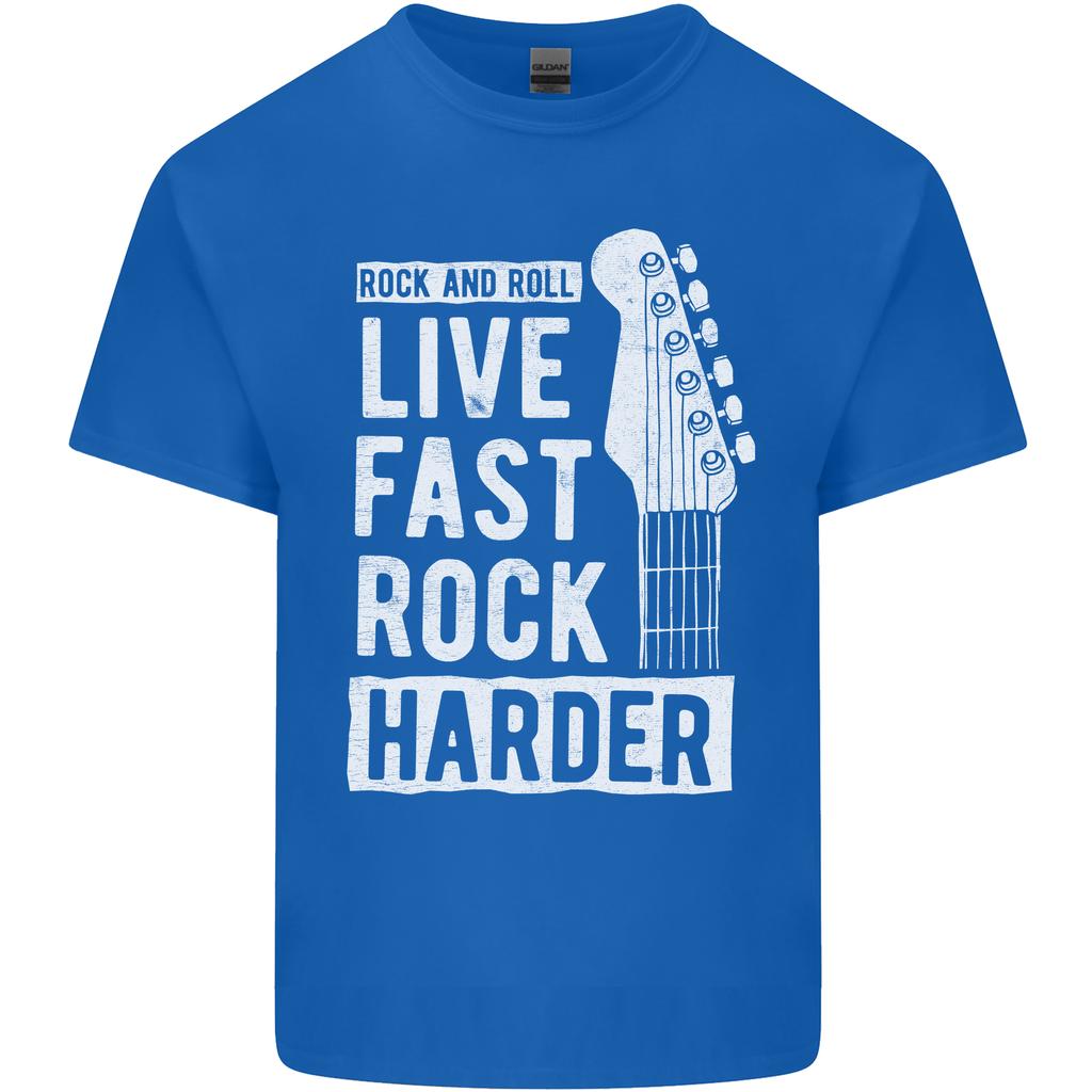 Live Fast Rock Harder Guitar Roll Music Unisexs Light Cotton TShirt
