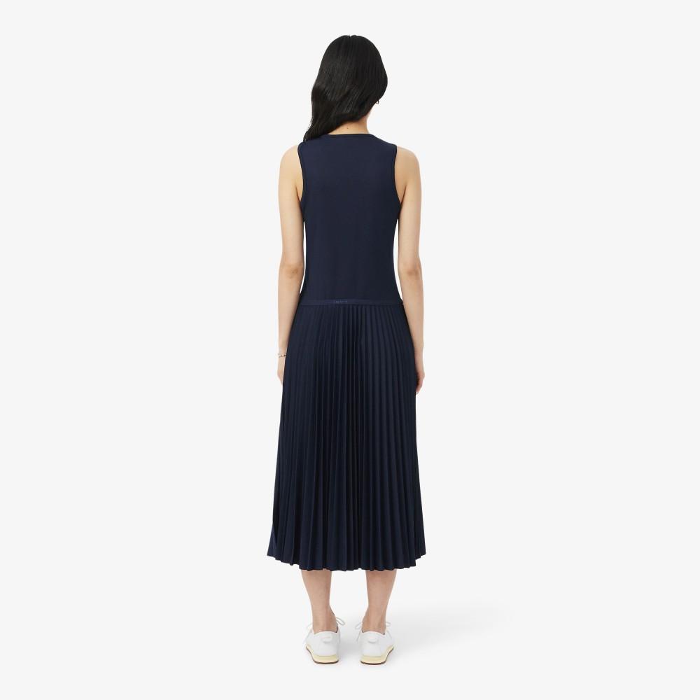 [lacoste] Women's V-Neck Sleeveless Pleated Dress EF8849-56G166