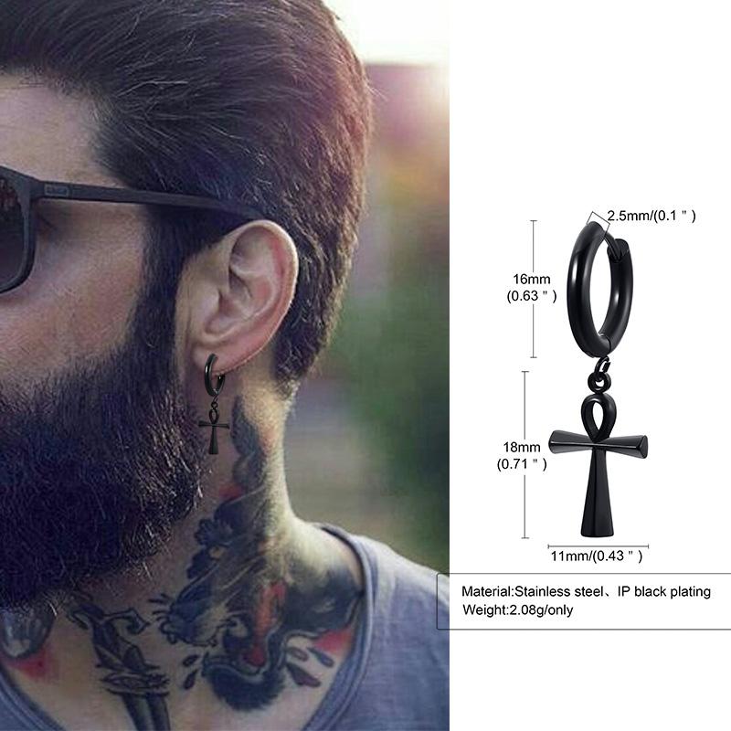 Lightning Bolt Charm Hoop Huggie Copper Color Earrings for Men Stainless Steel Hinge Hoops Lightnings