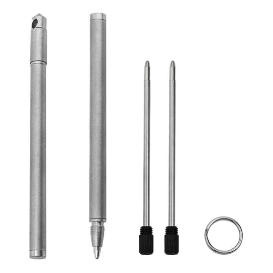 Signaturpenna Bärbar Titan Skrivpenna Liten Utsökt Nyckelringspenna med Slät Bläckpåfyllning Ryggsäcks Hängande Penna