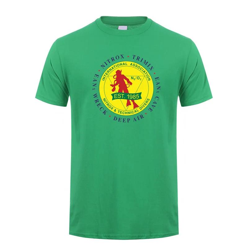 International Association of Nitrox and Technical Divers T Shirt Summer Cotton Short Sleeve Diving T-shirts Mans Gift Tees