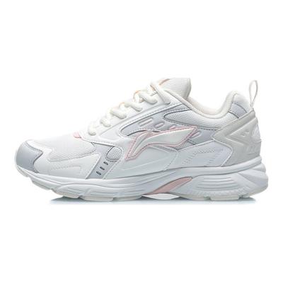 Li Ning Chaussures de Running Basse Tige Amortissantes Antidérapantes Durables Baskets Femmes Blanc Nuage ARLR018-5