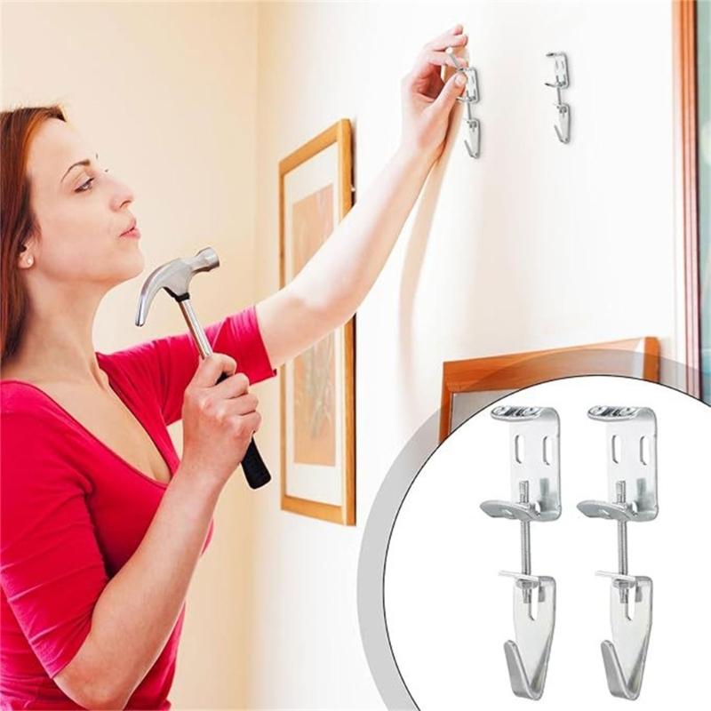Functional Metal Hook Accessories With Adjustable Design Secure Hanging Solution For Home Office Decors
