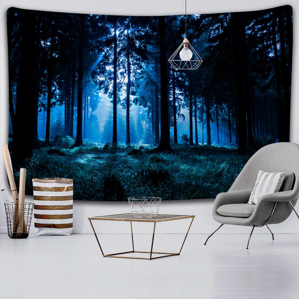 Natural Forest Tapestry Landscape Print Big Wall Hanging Tapestry Cheap Hippie Wall Hanging Bohemian Mural Tapestry