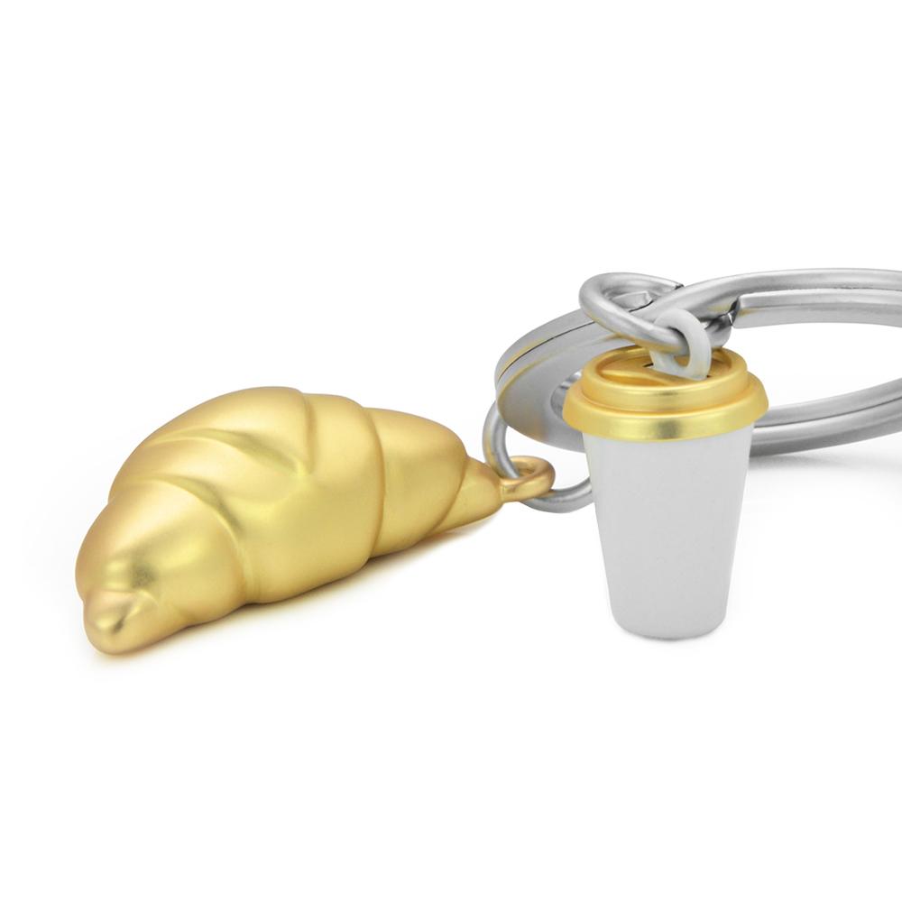 CHOCLI METALMORPHOSE COLLECTION Belgian Metal Keyring - Croissant Coffee