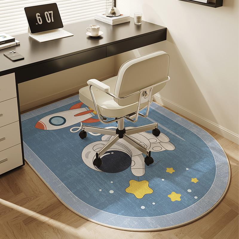 

Chair Floor Mat Round Bedroom Dressing Table Carpet Beige Stripe Decoration Study Gaming Chair Swivel Chair Desk Rug Tapete 90x60cm 36x24inch