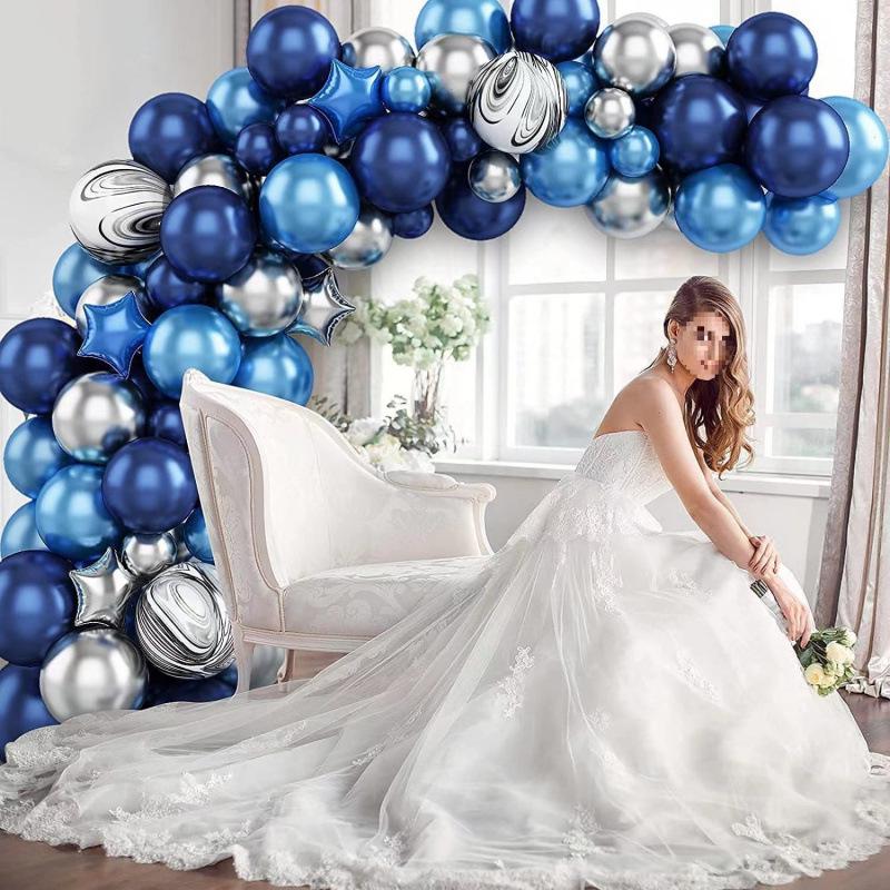 Navy & Silver Metallic Balloon Arch Kit for Celebrations