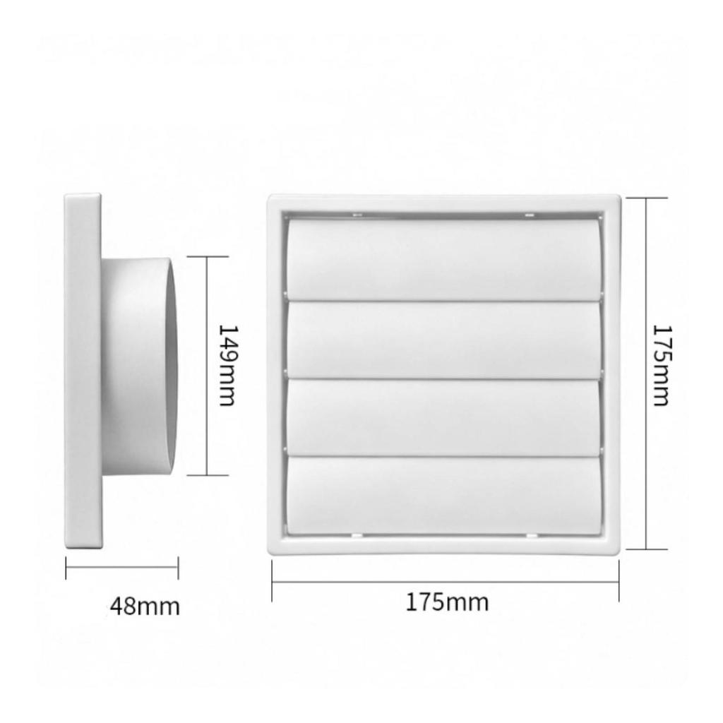 Wall Vent Cover with Screen Mesh Outdoor Louvered Grille External for Kitchen