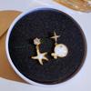 Cute Student Asymmetrical Earrings Simple Little Whale Face Thin Earrings Starfish Stud Earrings Women'S Earrings