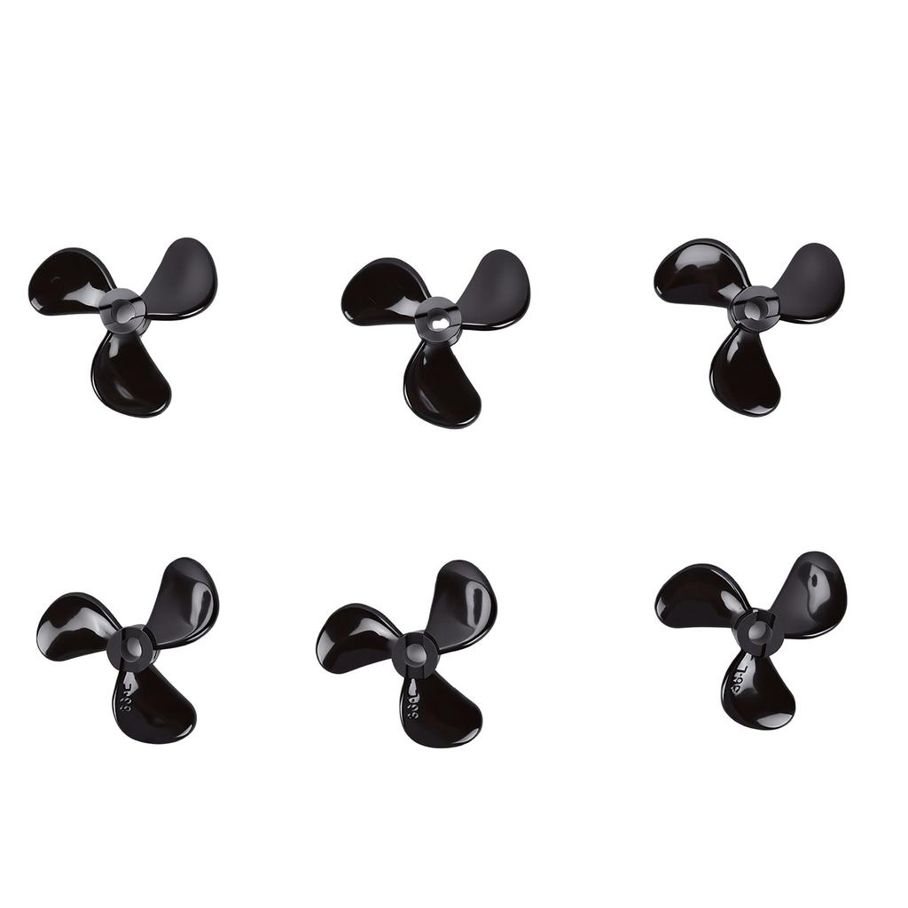 6pcs RC Boat Propeller 36mm Diameter 4mm Hole Diameter 3 Fan Leaves Remote Control Boat Propeller Black RC Boat