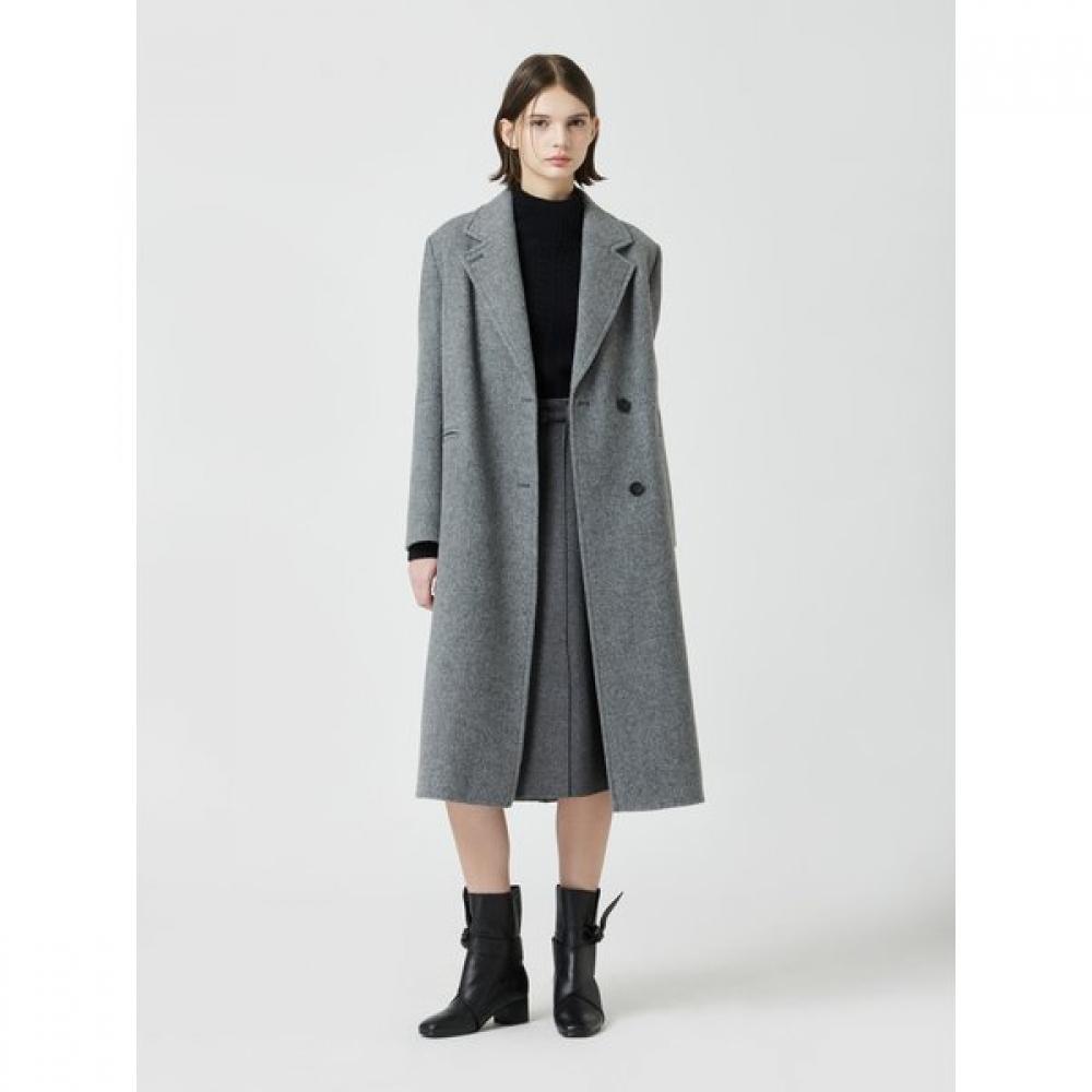 Cc Collect Herringbone Tailored Semi Double Long Coat C254msg562 Melan gray/55