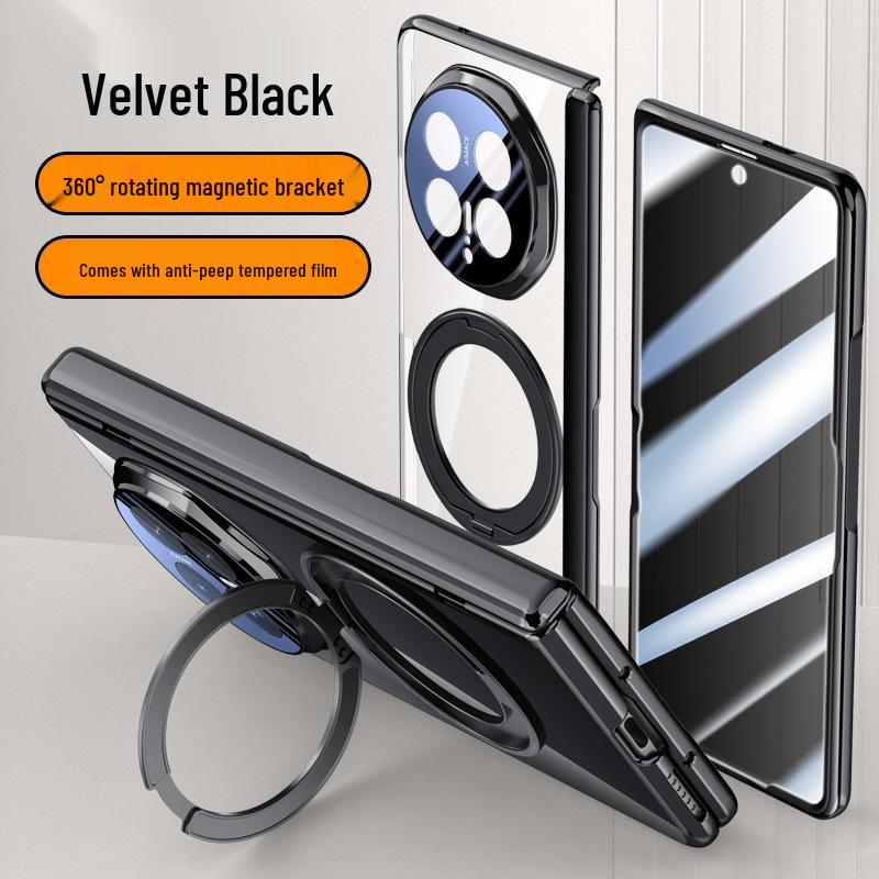 Honor Magic V6 Transparent Foldable Phone Case, Magnetic Stand, Full Coverage, Anti-Drop Protection for Men
