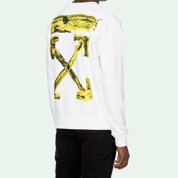 Off-White Acrylic Arrows Sweatshirt White Men Tops OMBA025F19E300100160