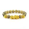 Pixiu Armband Feng Shui Rijkdom en Geluk Armband Heren Polsband Goudkleur Obisidiaan Steen Kralen Zwart Zes Karakter Cadeau