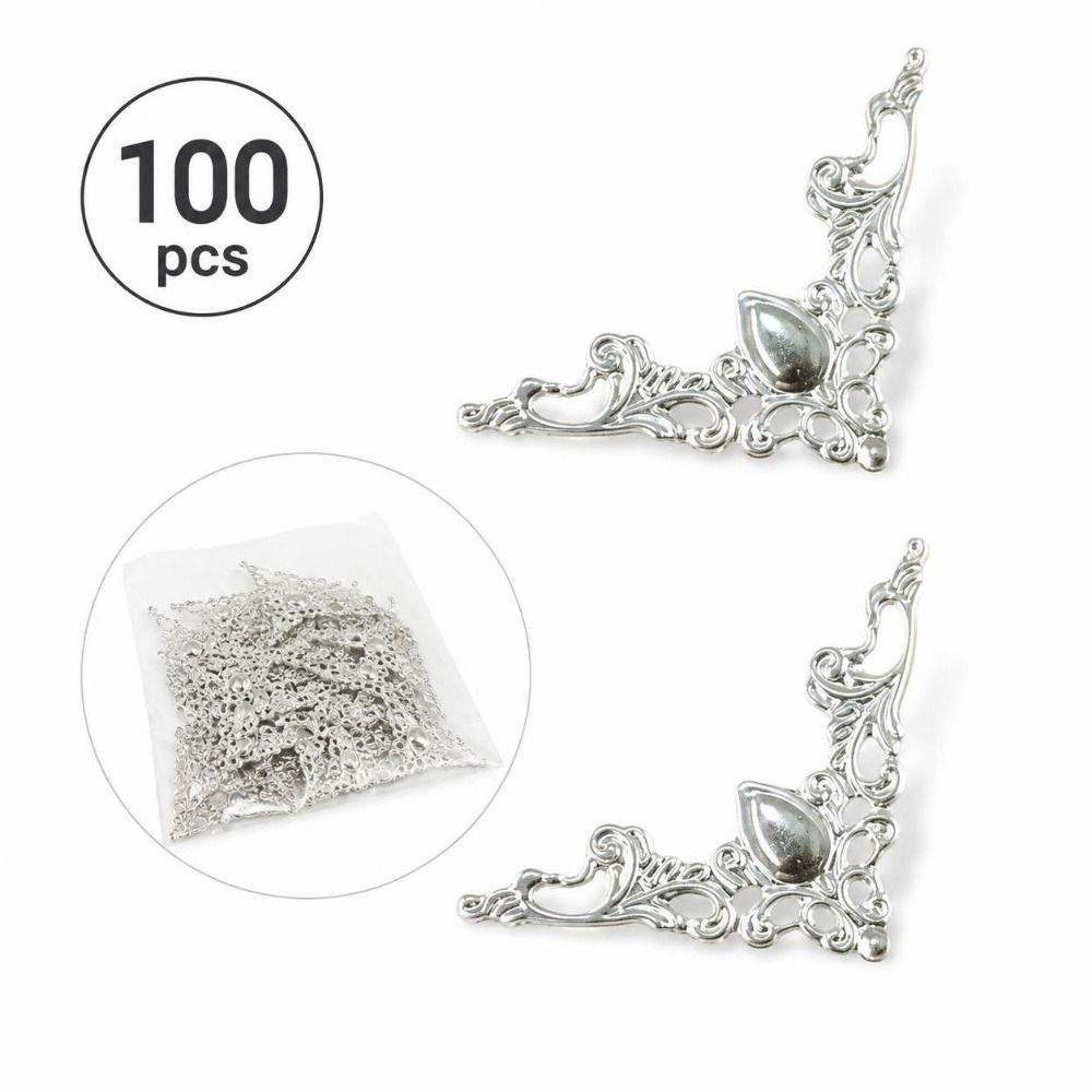 100 Pcs Vintage Openwork Design Corner Protectors Handmade Ornament Making