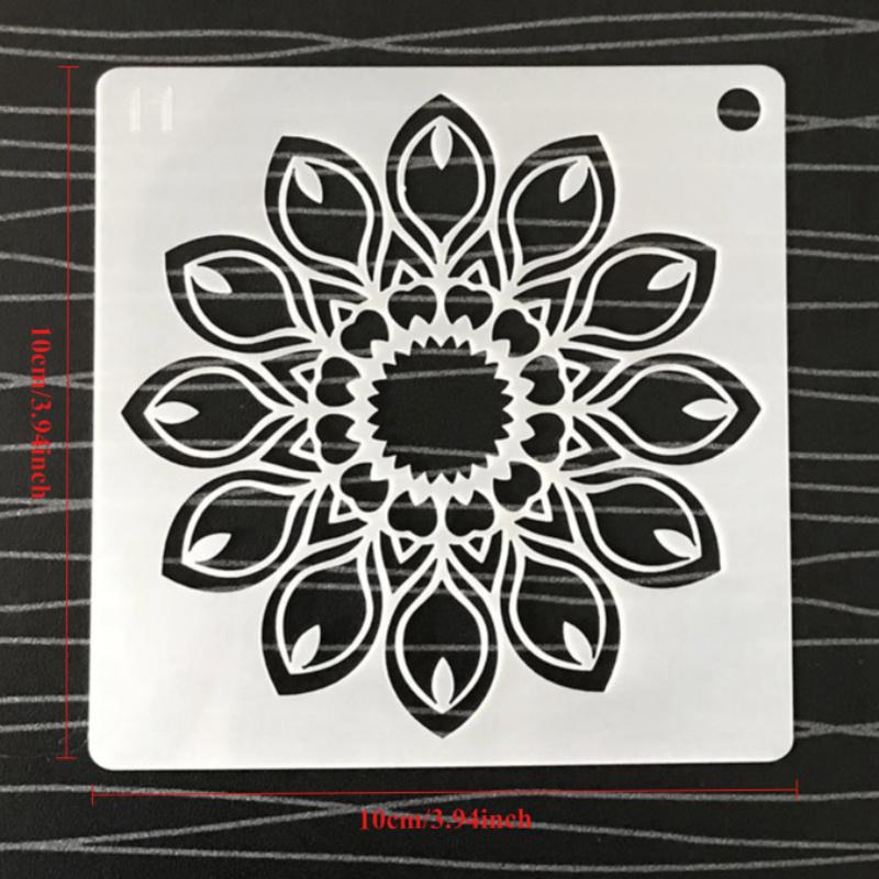 Pachet de 48 Șabloane Mandala Reutilizabile din Plastic PET pentru Pictură - Șabloane Craft pentru Artă DIY și Decorațiuni Interioare