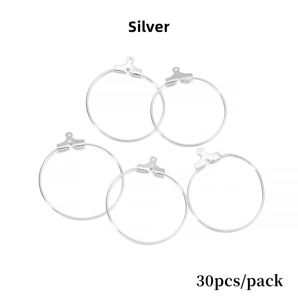 10-50pcs/lot 20 25 30 35 40 mm Hoops Earring Big Circle Hanging Earrings Findings For DIY Jewelry Making Accessories Supplies