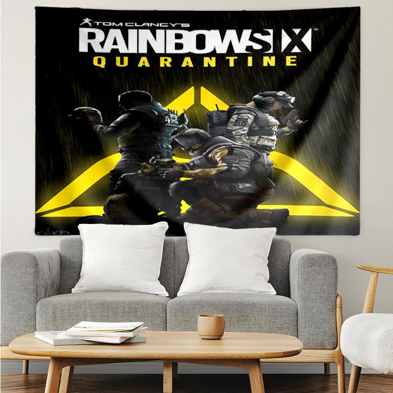 Rainbow Six Siege Nyomtatott Faliszőnyeg, Háttér, Könnyen Felszerelhető, Ideális Hálószobába, Irodába és Nappaliba, Esztétikus Falra Akasztható Díszekkel.