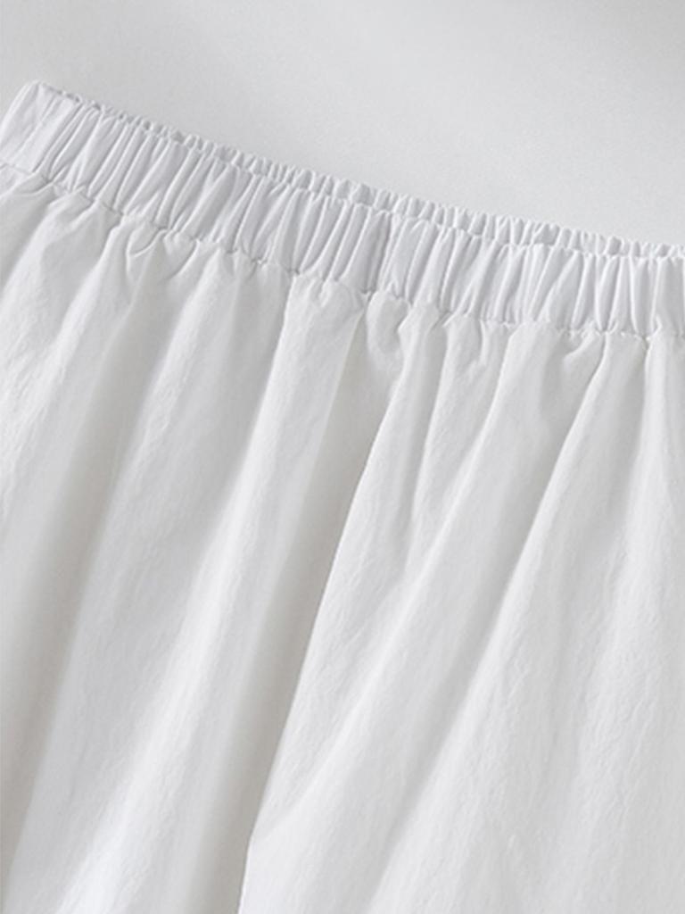 Rong Tai Women's Spring 2026 A-Line Cotton Skirt - Breathable Elastic Waist with Large Hem