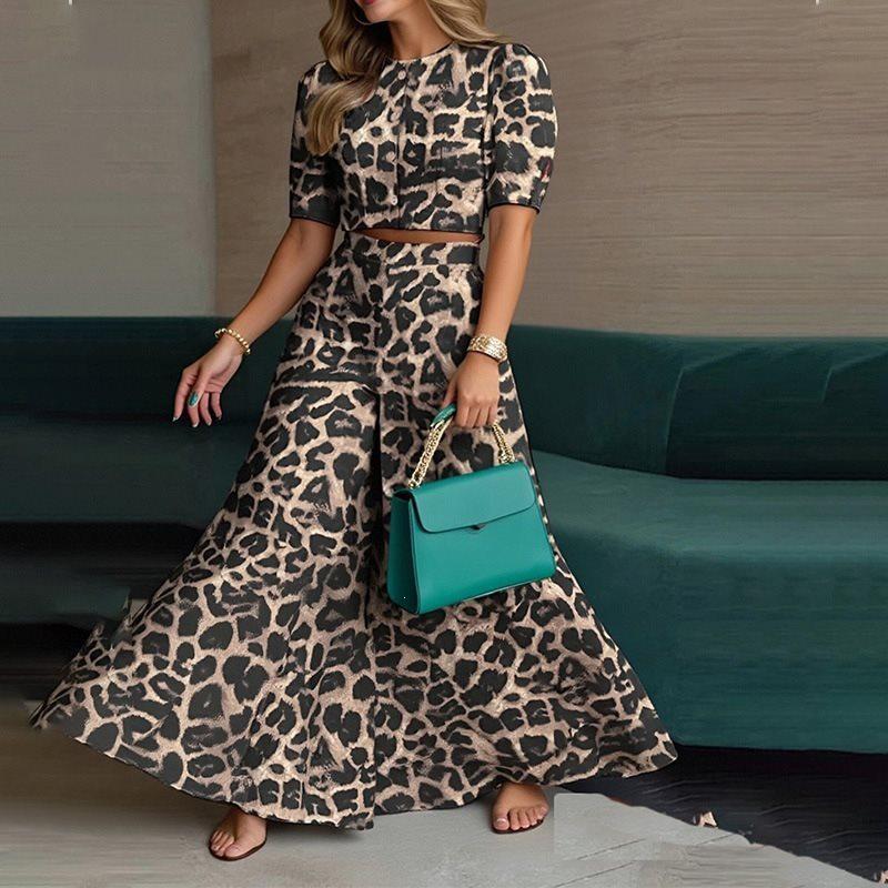 2026 Spring Women's Elegant Two-Piece Set: Short Top and Long Pants