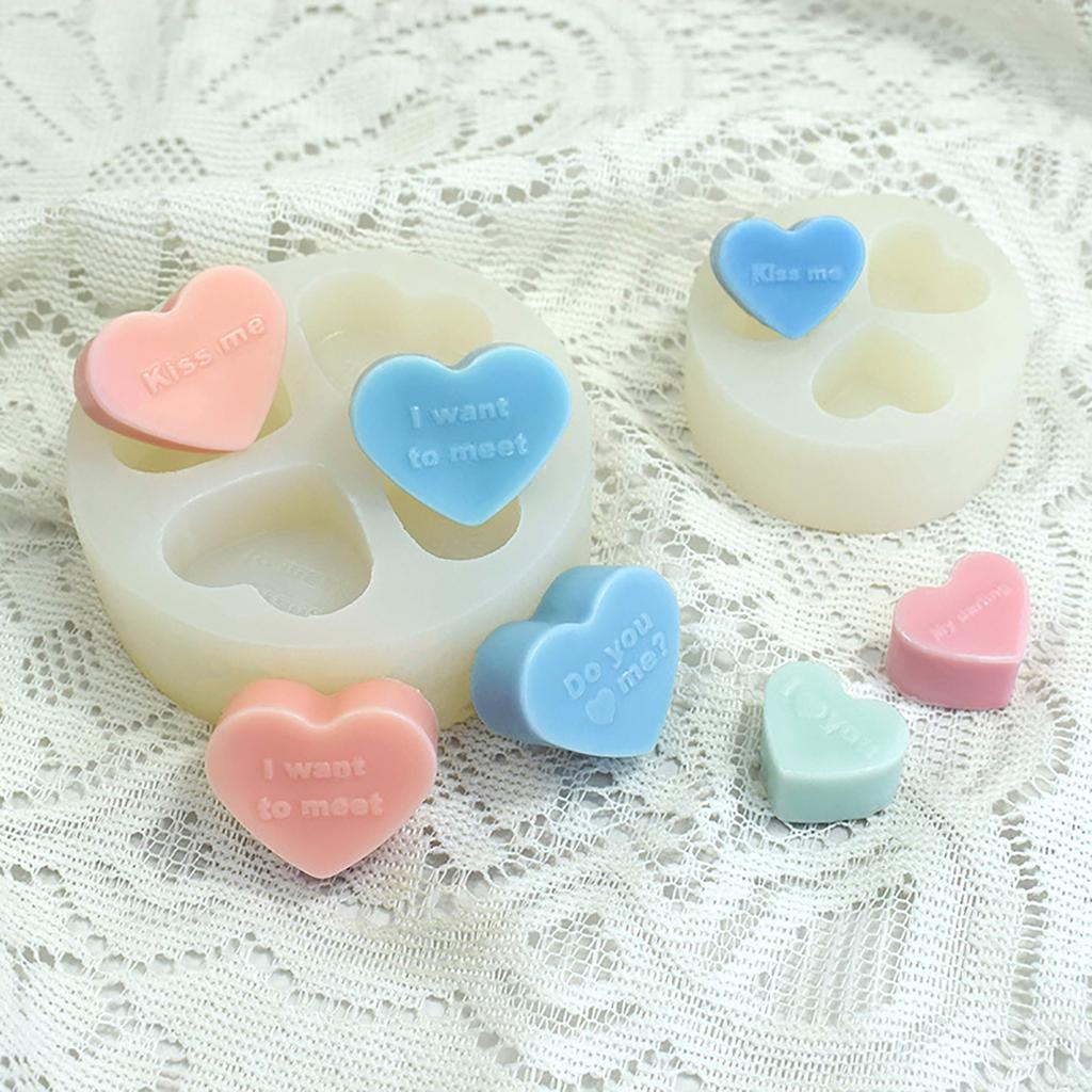 Flexible and Easy to Clean Candle Molds Distinctive Heart Silicone Molds Soap Candle Cake Chocolate DIY Silicone Mold