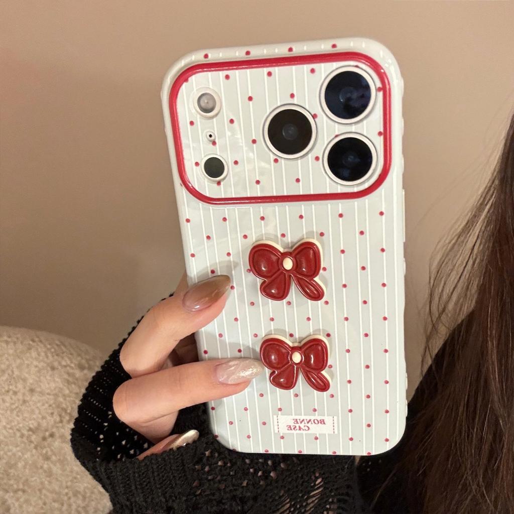 Creative 3D Bow Phone Case for iPhone 15, iPhone 16, iPhone 17 Pro Max