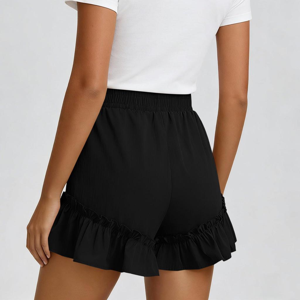 Women's Color Cotton And Linen Casual Waist Shorts With Pockets And Shorts