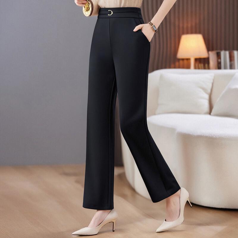 Pasite Women s Elastic Waist Flared Casual Pants 4XL