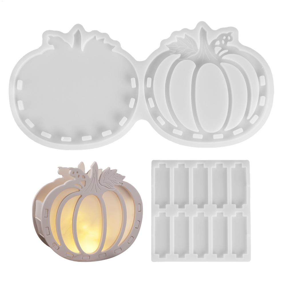 Pumpkin Silicone Mold Halloween Candle Holder Mould for Plaster & Cement Fall Decor Storage Box for Art Teachers & Home Decor