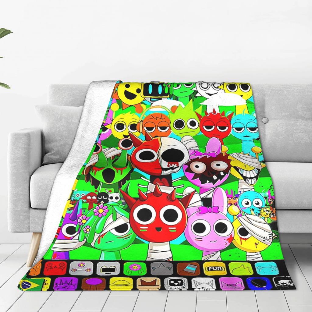 Sprunki Incredibox For Kids Blankets Warm Flannel Sofa Throw Blanket for Home Bedroom Office Throws Bedspread Quilt