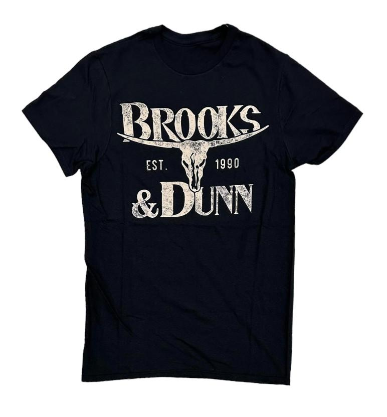 Brooks amp Dunn Men039s Official Merchandise Distressed Logo Tee T-Shirt in Black Unisex T-Shirt L