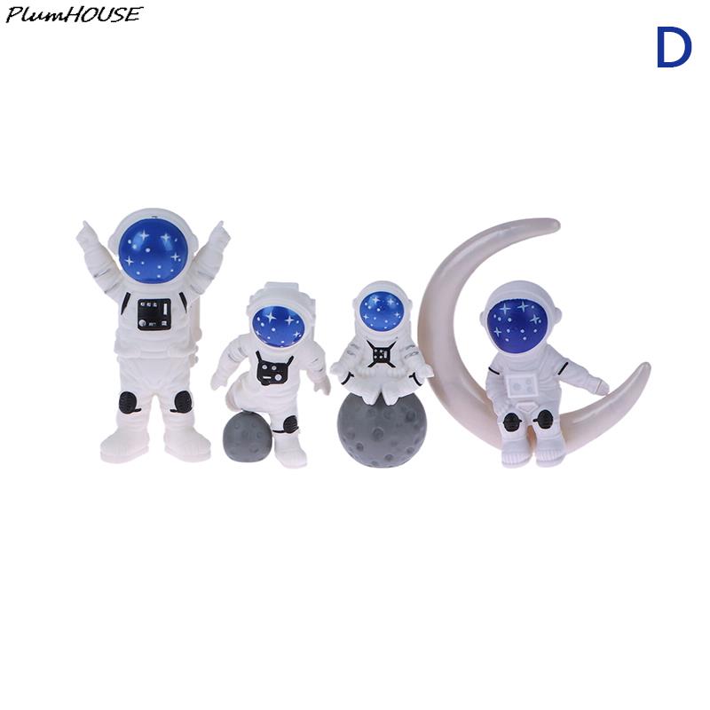 3/4Pcs Astronaut Figure Statue Figurine Spaceman Sculpture Educational Toy Desktop Home Decor Astronaut Model For Kids Gift
