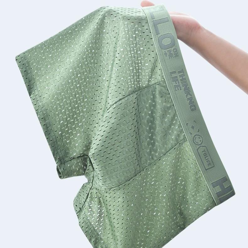 5pcs Summer Ice Silk Mesh Men's Underwear Mesh Men's Sexy Underwear Breathable Mesh Quadrangle Pants Youth Boxer Brief