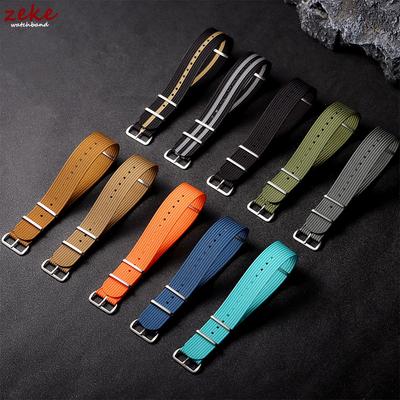 Hoge Kwaliteit Geribd Nylon Horlogeband 18mm 19mm 20mm 22mm Comfortabele Horlogebanden Lus Militaire Wasbare Band voor Mannen Horlogebanden