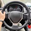 Car Accessories Hand-stitched Car Steering Wheel Cover Microfiber Leather For Suzuki CELERIO S-CROSS SX4 Vitara 2013-2015