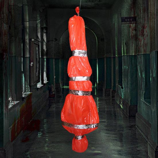 60 Inch Hanging Corpse Dead Victim Props Scary Fake Corpse In Bag Inflatable Hanging Dead Body for Halloween Indoor Outdoor Haunted House Decor