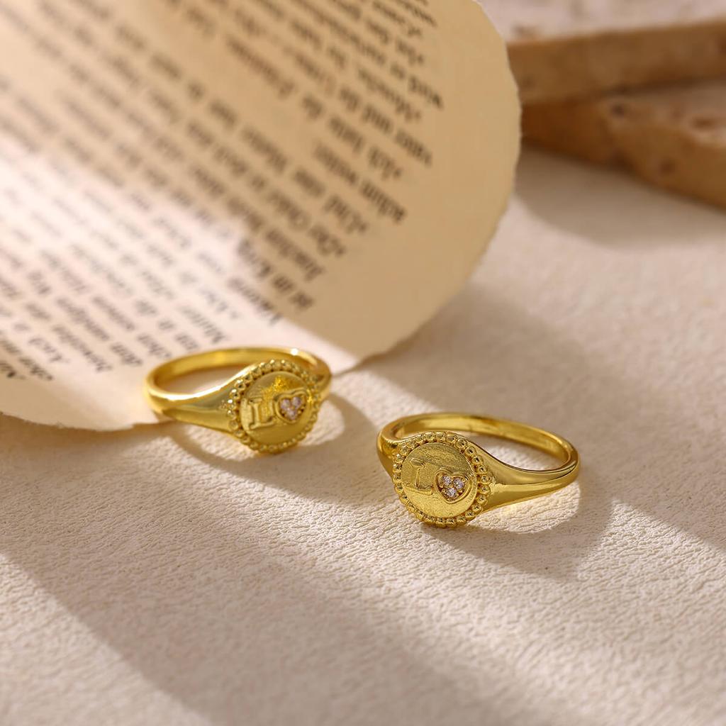 Boho Gold Color Geometry Stackable Rings For Women Vintage Snake Sunflower Heart Pearl Ring Dainty Minimalist Jewelry Party Gift