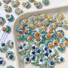 Ceramic Hand-painted Printed Tulip Perforated DIY Jewelry Bracelet Necklace Earrings Bead Accessories