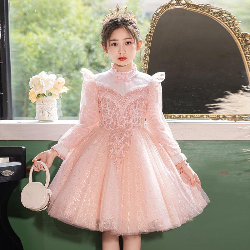 High-End Girls' Princess Formal Dress for Piano Performances and Evening Events