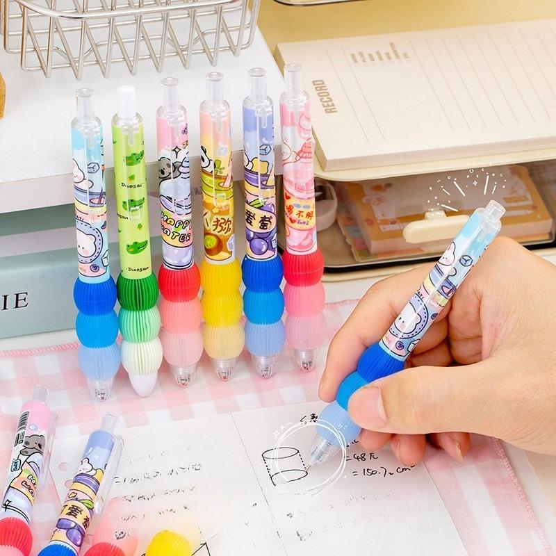 16Pcs Cartoon Neutral Pen Ballpoint Pen Writing Stationery Soft Touch Quick Drying Professional Pen Office Supplies Gifts