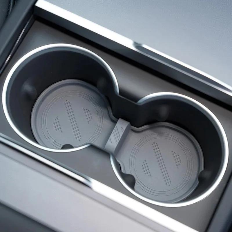 For Tesla Model 3 Highland 2025 Model X S Water Cup Holder Mats Upgraded Drink Insert Non-slip Coaster Pad Model3 Accessories