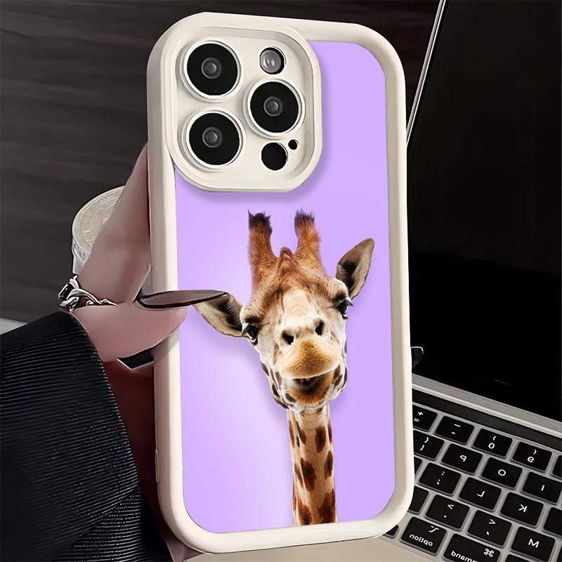 Phone Case for iPhone 17 Air 16E 15 16 Pro Max Giraffe Animal Pattern Cover 14 Plus 13 12 Mini Soft Shell Silicone Fundas