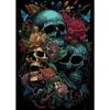 Skull and Rose Poster Abstract Horrible Full Skulls Canvas Painting Magic Wall Art for Living Room Home Decor Mural