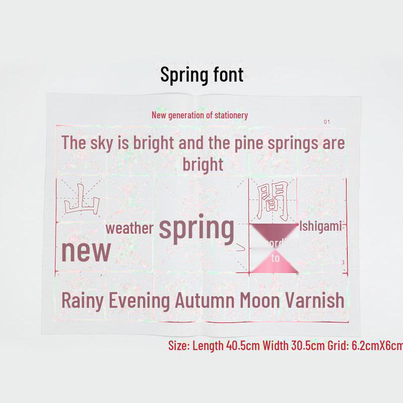 Cârpă groasă de exersare pentru caligrafie cu orez imitație pentru începători - Pensule de scris cu apă și grilă goală