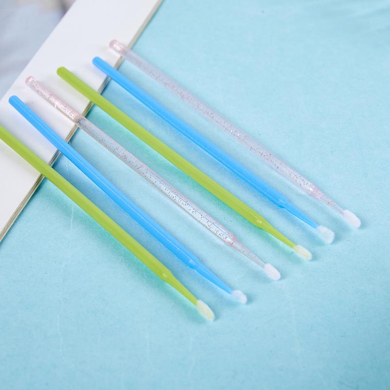 100Pcs Micro Brushes Cotton Swab Eyelash Extension Disposable Eye Lash Glue Cleaning Brushes Applicator Sticks Makeup Tools