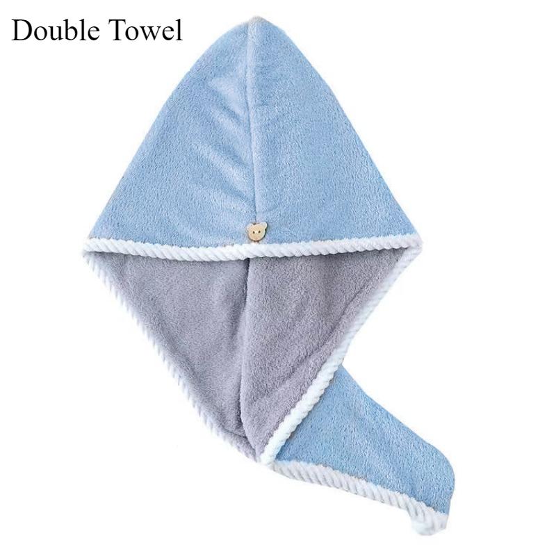 1pc Ultra-Absorbent Microfiber Hair Towel - Double-Layered, Quick-Dry Design - Ideal for Shower, Gym & Spa Use