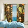 2 Pcs   Versatile Polyester Transparent Curtains for Home Decoration Monkeys On the Branches for Use In Bedrooms and Living Rooms